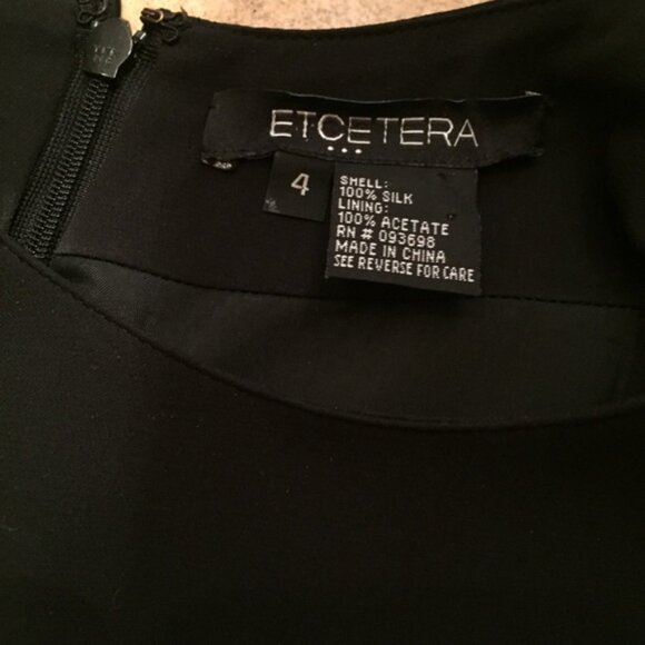 ETCETERA DRESS SLEEVELESS SHEATH BLACK WHITE PINK SIZE 4 - Picture 5 of 5